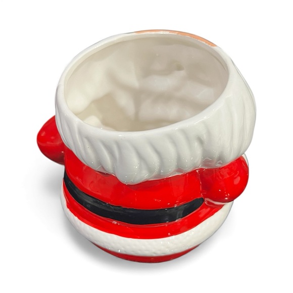 Vintage 1995 Loomco Glazed Santa Claus Candy Jar 6" Tall 6/7" Wide Christmas - Picture 3 of 6